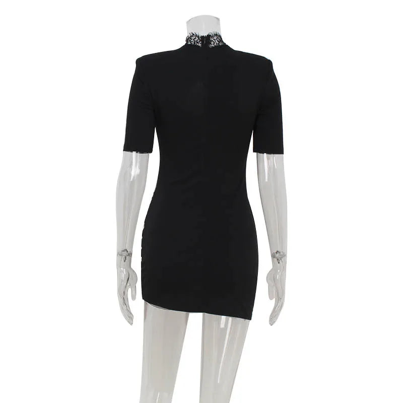 Lace Patchwork Hollow-Out Bodycon Dress